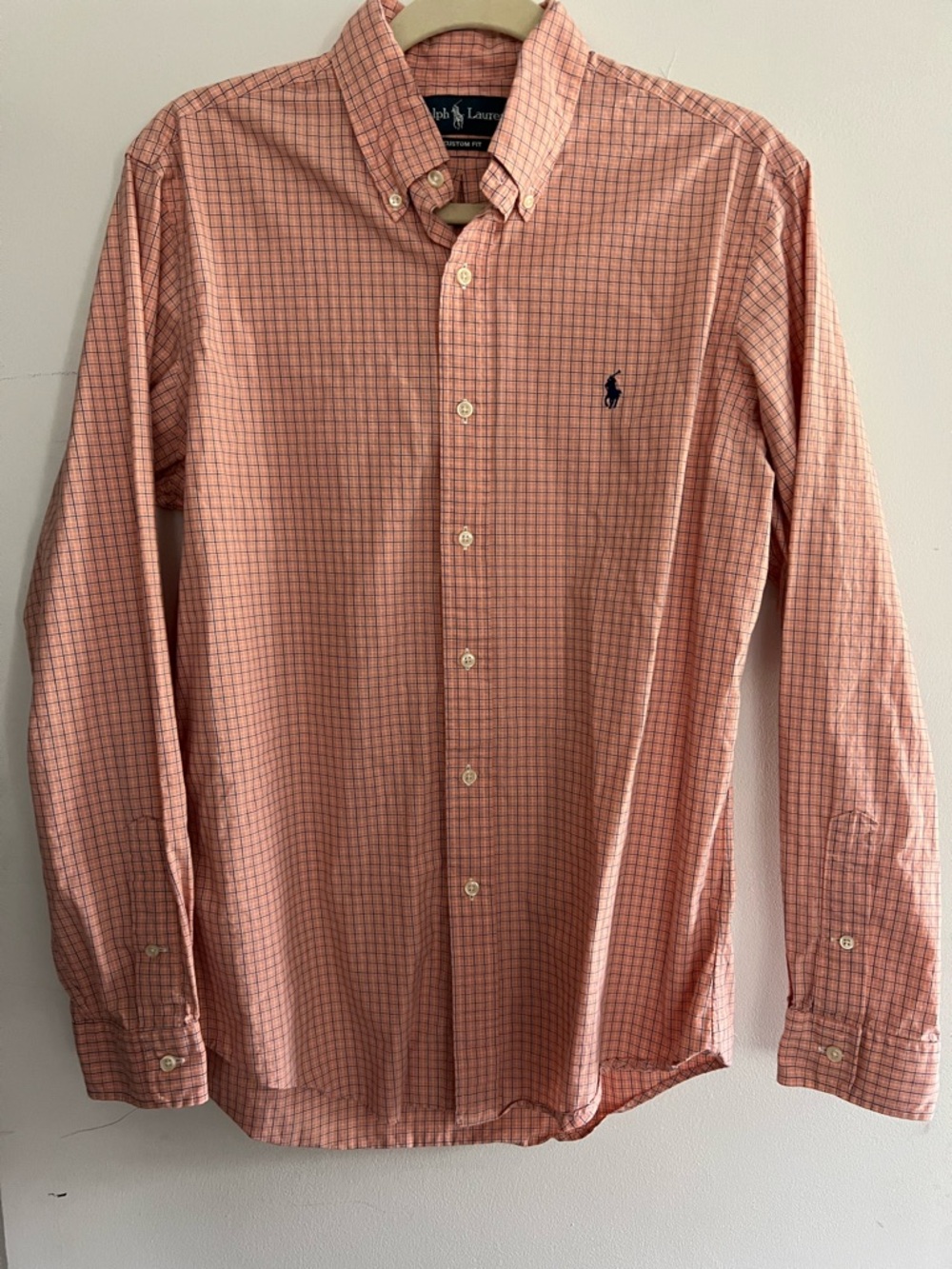 Ralph Lauren Men's Orange Check Button-Down Shirt